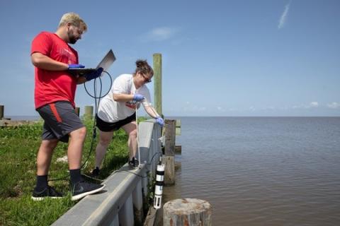 dropping a device to measure the ocean